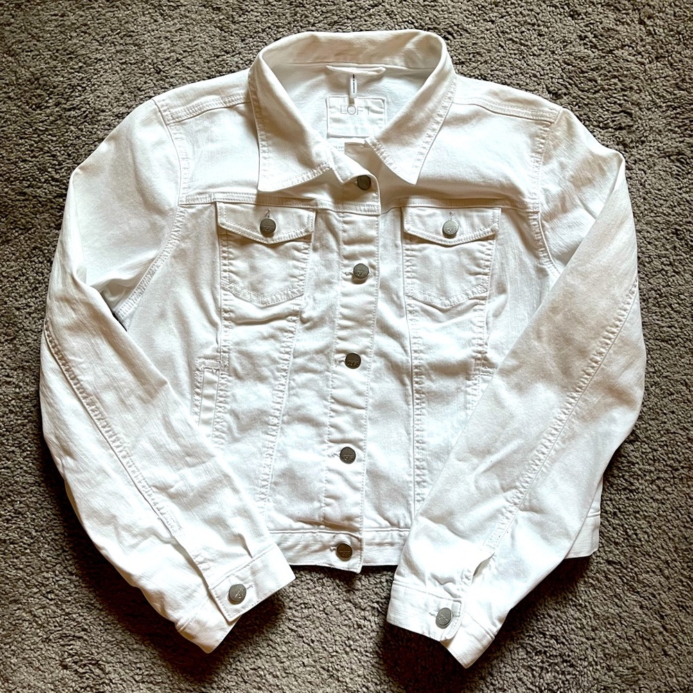 WHITE LOFT JEAN JACKET SZ XL